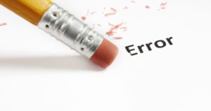 Il gommino della matita che cancella la parola error